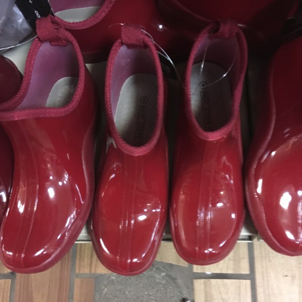 blog red rubber rain boots