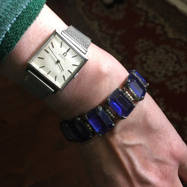blog St. Lawrence haul retro blue rhinestone bracelet